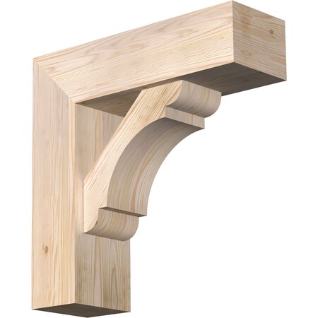 Ekena Millwork Olympic Block Smooth Bracket w/ Offset Brace, Douglas Fir, 7 1/2"W x 24"D x 24"H BKT0806X24X24OLY05SDF